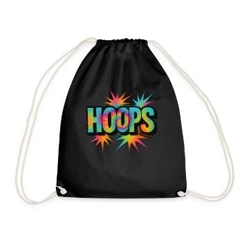 Hoops Basketball Sport Geschenkidee BBall - Turnbeutel - Schwarz - Vorne