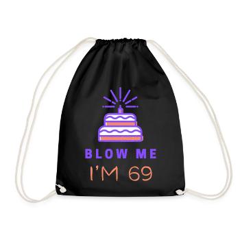 Celebratory Birthday Cake Illustration - Drawstring Bag - black - Front