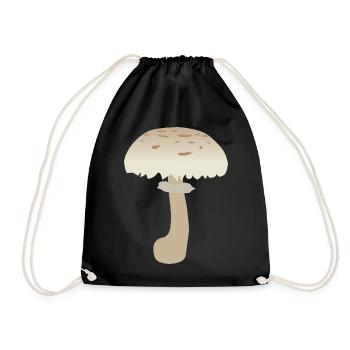 Minimalistische Sonnenschirm-Pilz-Illustration - Turnbeutel - Schwarz - Vorne