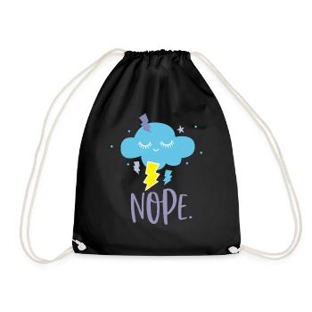 Kawaii Wolke Nein Nope - Turnbeutel - Schwarz - Vorne