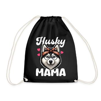 Husky Mama Bandana Glasses - Drawstring Bag - black - Front