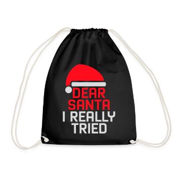Cher Père Noël, j’ai vraiment essayé l’humour de Noël drôle - Sac de sport léger - noir - Devant