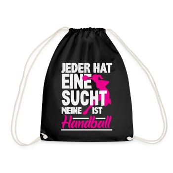 Handballspieler Handball Handballer Geschenke - Turnbeutel - Schwarz - Vorne