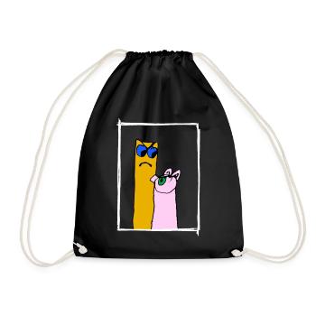 Pig vs French Frieze - Drawstring Bag - black - Front