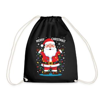 Santa Claus Merry Christmas Santa Claus Funny - Drawstring Bag - black - Front