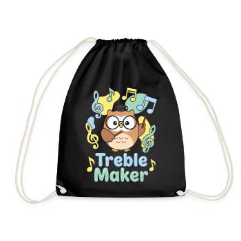 Treble Maker Musician Music Teacher Pun - Drawstring Bag - black - Front