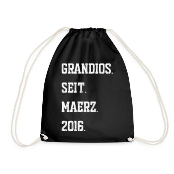 Geburtstag März 2016 - Turnbeutel - Schwarz - Vorne