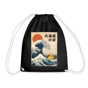Grande vague japonaise de canard en caoutchouc style Hokkaido - Sac de sport léger - noir - Devant