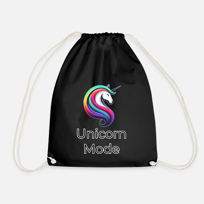 Unicorn Mode Farbexplosion - Turnbeutel - Schwarz
