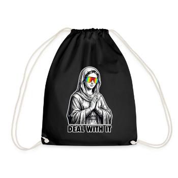 Deal With It Mary - Funny Sarcastic Mary Meme - Drawstring Bag - black - Front
