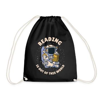 Reading is out of this world - Drawstring Bag - black - Front
