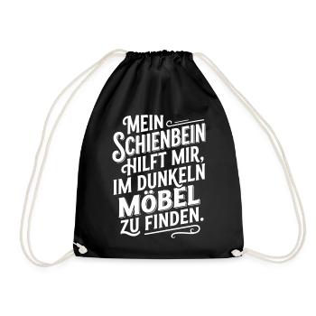 Mein Schienbein hilft Möbel im Dunkeln - Turnbeutel - Schwarz - Vorne