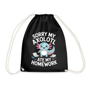 Excuse des devoirs d’Axolotl - Sac de sport léger - noir - Devant