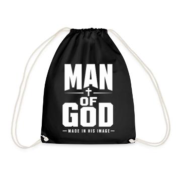 Man Of God Made In His Image Christian Faith - Drawstring Bag - black - Front