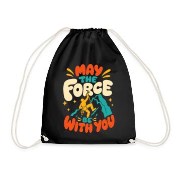 Mountain climbing power motif - Drawstring Bag - black - Front