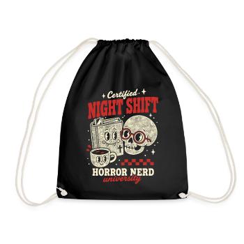 Certified Night Shift Horror Nerd - Drawstring Bag - black - Front
