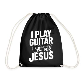 I Play Guitar For Jesus - Drawstring Bag - black - Front