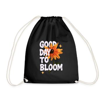 Good day to bloom flower - Drawstring Bag - black - Front