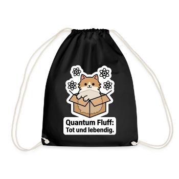 Schrödingers Katze Quantum Fluff Physik Geschenk - Turnbeutel - Schwarz - Vorne