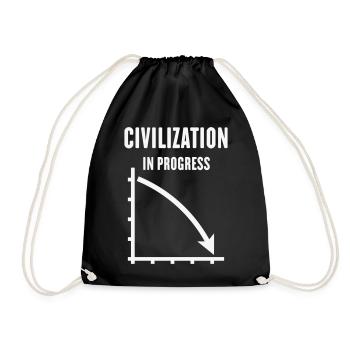 Civilization In Progress (Zivilisation / White) - Turnbeutel - Schwarz - Vorne