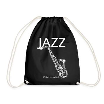 Jazz Style Saxophon - Turnbeutel - Schwarz - Vorne