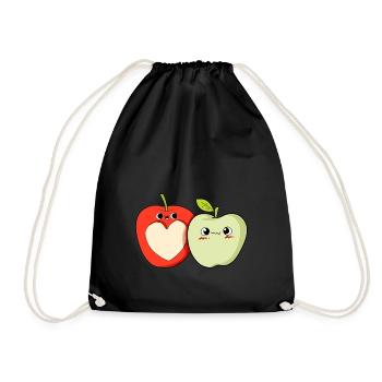 Apple love fruit fruit healthy eating love - Drawstring Bag - black - Front