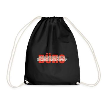 Büro T-Shirt mit Office Tags - Verwaltung - Turnbeutel - Schwarz - Vorne