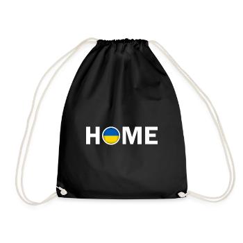 Home Ukraine Flag - Drawstring Bag - black - Front