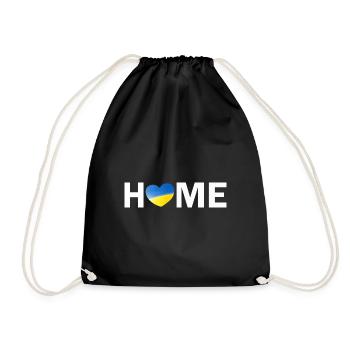 Home Ukraine Flag with Heart - Turnbeutel - Schwarz - Vorne