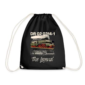 DR 02 0314-1 LA LÉGENDE 18-314 Locomotive à vapeur - Sac de sport léger - noir - Devant