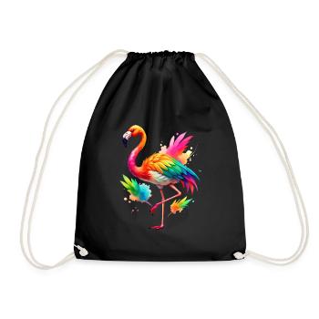Flamingo Pride Back - Turnbeutel - Schwarz - Vorne