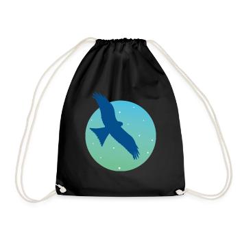 Red Kite - blue edition - Drawstring Bag - black - Front