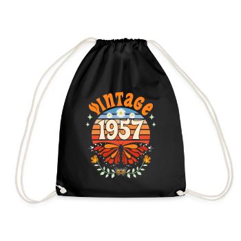Rétro et Vintage 1957 Femme 65 Ans Anniversaire - Sac de sport léger - noir - Devant