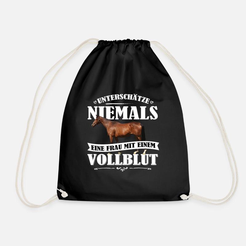 Vollblut Pferde Shirt-UNF - Turnbeutel - Schwarz