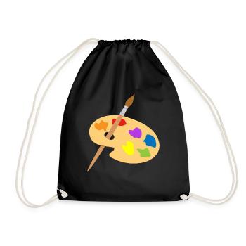 maler painter pinsel paint farbe artist color colo - Turnbeutel - Schwarz - Vorne