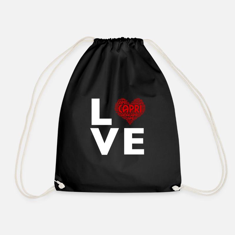 Capri Anacapri Ich liebe es Geschenk - Turnbeutel - Schwarz