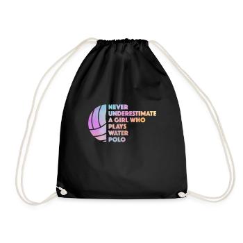 01595 water polo girl wasserball sWaswimmers swimm - Turnbeutel - Schwarz - Vorne