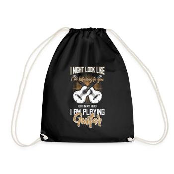 Guitar man Gift for Musician - Drawstring Bag - black - Front