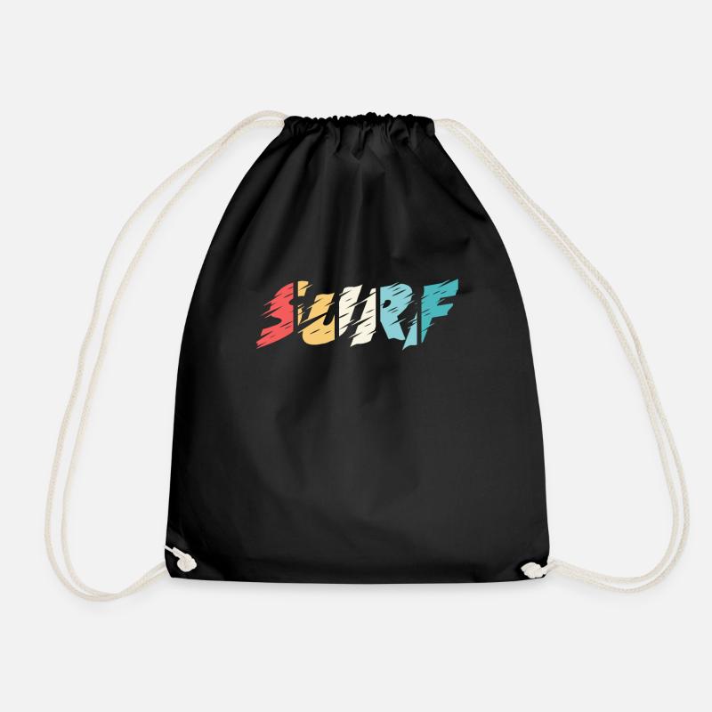 Surf - Drawstring Bag - black