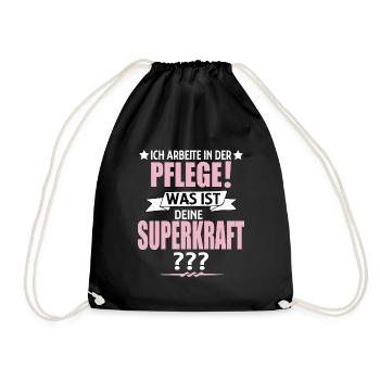 Altenpflege Krankenpflege lustiges Geschenk Pflege - Turnbeutel - Schwarz - Vorne