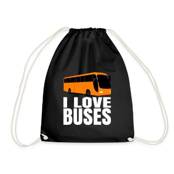 Bus bus driver coach birthday gift mens - Drawstring Bag - black - Front