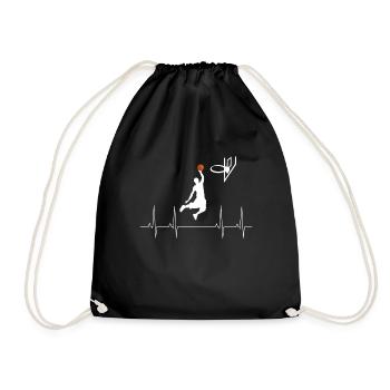 Cadeau de battement de coeur de joueur de basket-ball - Sac de sport léger - noir - Devant