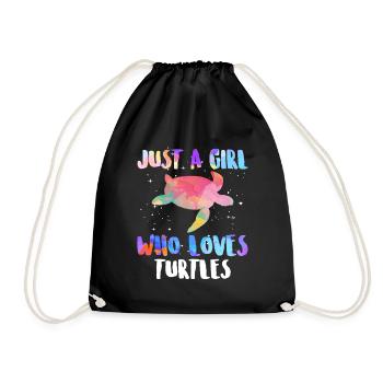 Turtle sea ocean girl the turtles - Drawstring Bag - black - Front