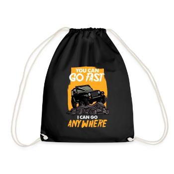 Off-road vehicle 4x4 off-road vehicle Cross saying - Drawstring Bag - black - Front