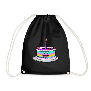Rainbow Birthday Cake Cake Fantasy - Drawstring Bag - black - Front