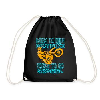 Supercross Compulsion to School Motocross Dirt Bike - Drawstring Bag - black - Front