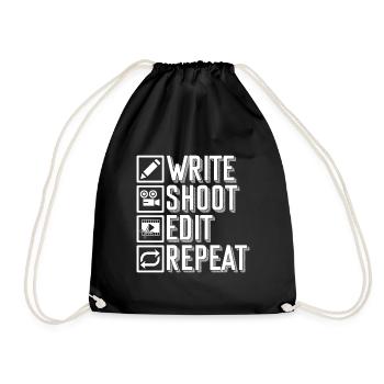 Film Filmemacher Geschenk Spruch Regisseur - Turnbeutel - Schwarz - Vorne