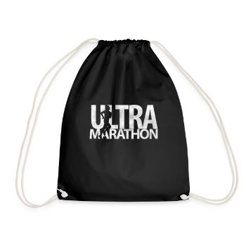 Ultramarathon 100 kilometers ultra running gift - Drawstring Bag - black - Front