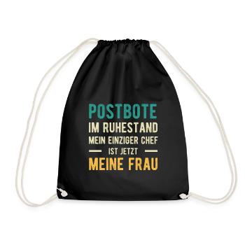 Postbote Spruch Verheiratet - Turnbeutel - Schwarz - Vorne