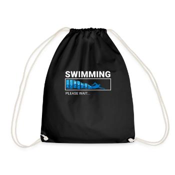 Schwimmer Präsent Wassersport Schwimmen Tauchen - Turnbeutel - Schwarz - Vorne